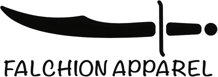 Falchion Apparel logo with sword design.